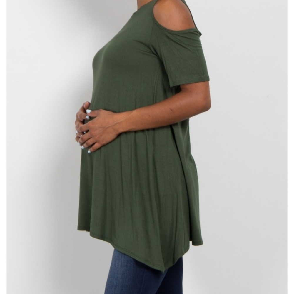 Pinkblush Basic Forest Green Plus Maternity Top - image 2